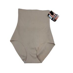 Bellini Womens Tummy Control High Waist Bikini Brief Shapewear Size L Beige NWT